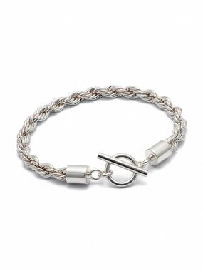 And Now This Twisted Rope Toggle Bracelet - Silver Plated NWT